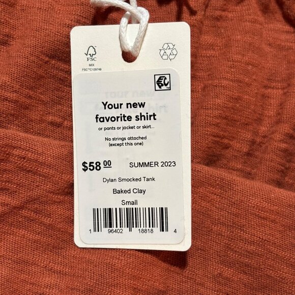 NWT Marine Layer Women’s Burnt Orange Tank Sm Boho Chic Cottagecore Summercore - Picture 9 of 14